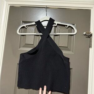 Forever 21 Black Cross-Back Tank Top